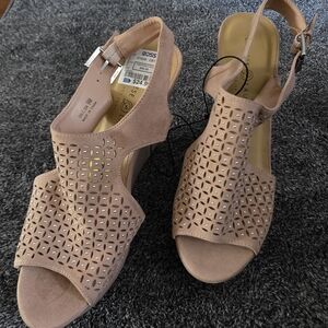 Chinese Laundry Taupe Cut-Out Sandals